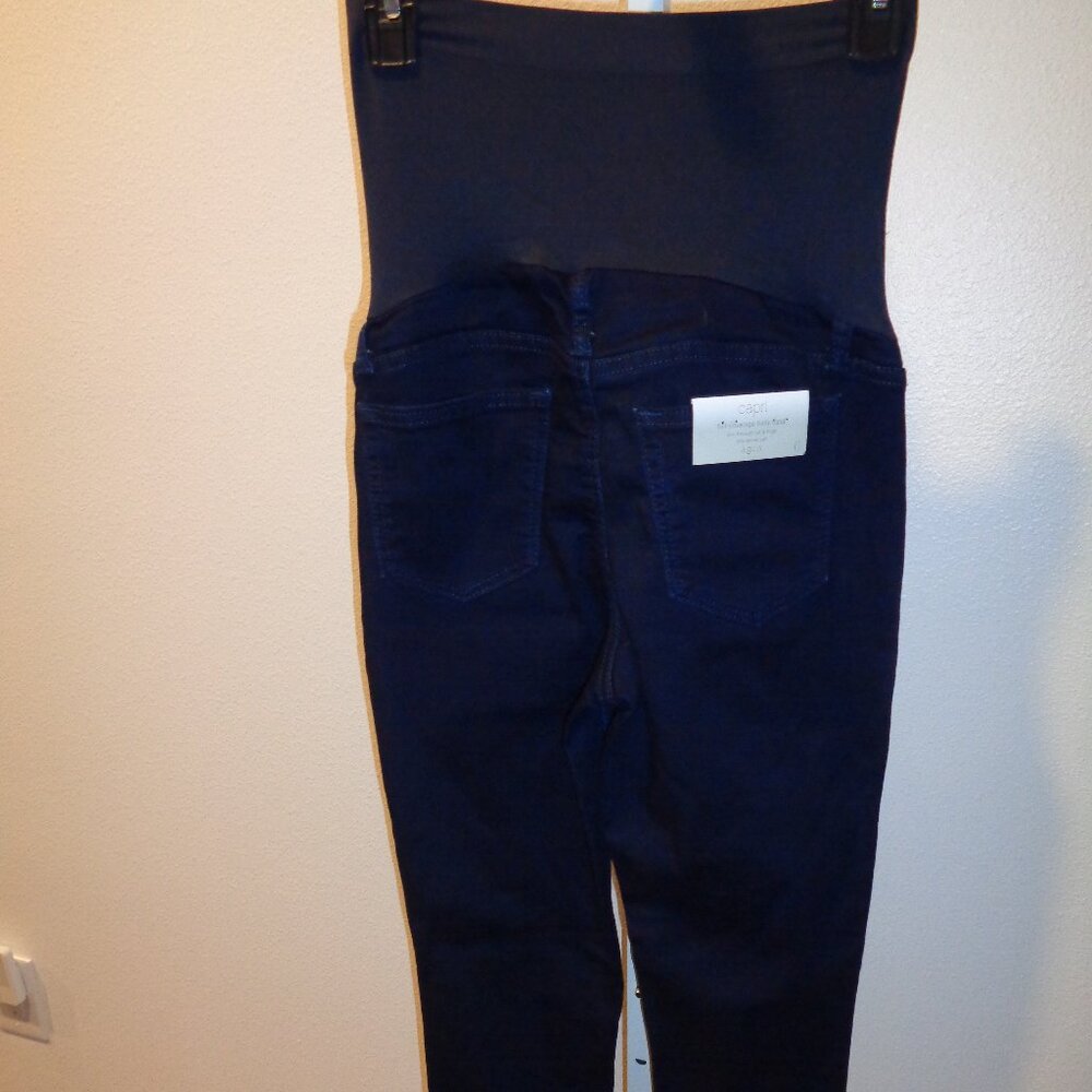 a:glow Maternity Capri Jeans Size 6 NWT Full Coverage Belly Band